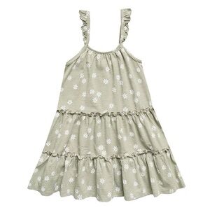 Rylee + Cru Daisy Confetti Dress in Sage size 4-5